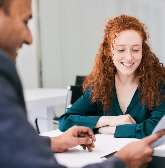 lawyer with client